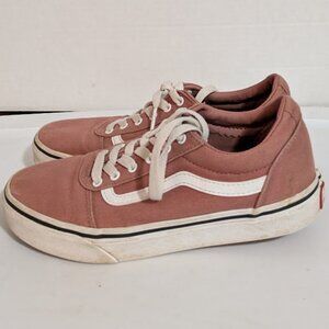 VANS Old Skool Pink Low Top Canvas Skate Shoes Sneakers | Youth Missy Size 4 EUC